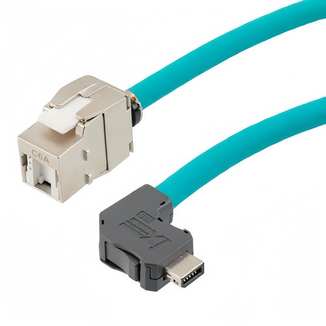 IX Industrial CAT6A Ethernet Cable Right Angle ix A Plug to RJ45 Jack