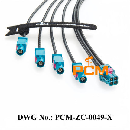 Original Rosenberger 4 Pin Mini FAKRA AMK12D-1M4Z5-Z to FAKRA 59Z114-000Z Coaxial Extension Cable GMSL2 FAKRA 1-to-4 F-M Cable
