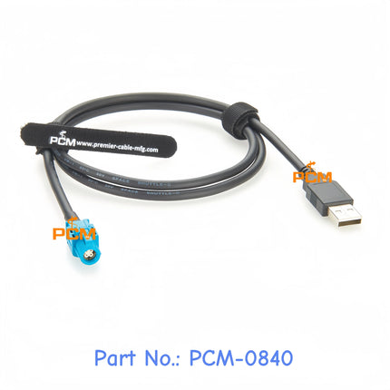 USB to HSD LVDS Cable HSD 4 Pin Z Code Female to USB 2.0 A Male Car Head Unit Control Screen RCC NAC Cable for Peugeot 206 207