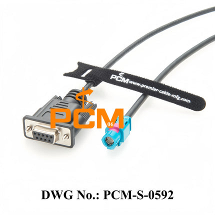 Original Rosenberger HSD 4 Pin Z Female D4K10A-1D5A5-Z to DB9 Female BroadR-Reach Ethernet Cable Assembly HSD to DB9 RS232 Cable