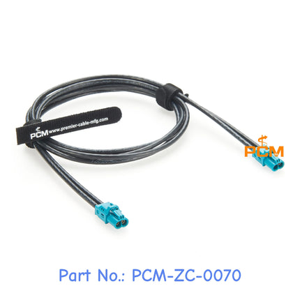 Dual Core 2 in 1 Mini FAKRA Cable Assembly Original Rosenberger AMK12B-1M4Z5-Z Mini FAKRA RF Coaxial Cable for BMW Automotive 1m