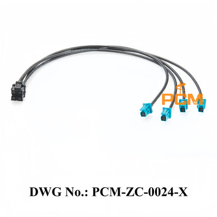 Original TE MATEnet 4-In-1 A Code Female 2394102-1 to Z Code Female 2302510-9 Shielded Gigabit Automotive Ethernet Cable Harness