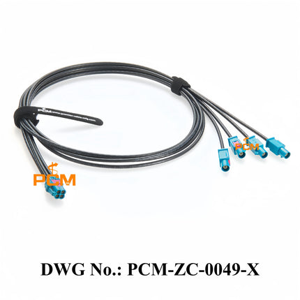 Original Rosenberger 4 Pin Mini FAKRA AMK12D-1M4Z5-Z to FAKRA 59Z114-000Z Coaxial Extension Cable GMSL2 FAKRA 1-to-4 F-M Cable