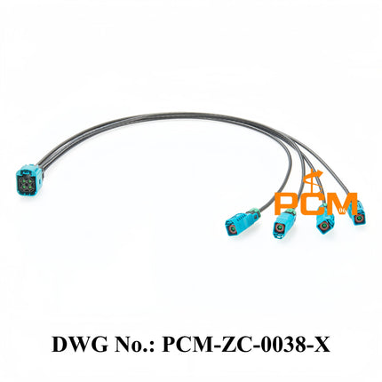 Original TE MATE-AX IP67 Waterproof Mini FAKRA 4-In-1 Z Jack 2354439-9 to Quad FAKRA Z Jack 2-2380551-0 Automotive Coaxial Cable