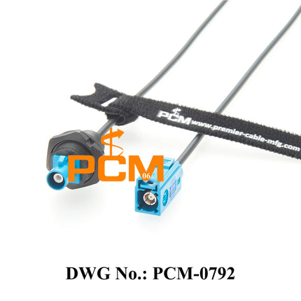 FAKRA Panel Mount Cable FAKRA Z Straight Bulkhead Front Panel Mount Plug to FAKRA Z Straight Jack RF Coaxial Extension Cable 50Ω