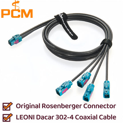 Original Rosenberger Water Blue Quad HFM Mini FAKRA AMK12D-1M4Z5-Z to FAKRA 59Z113-000-Z Automotive Coaxial Cable Assembly 50Ohm