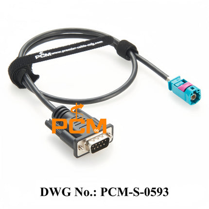 Original Rosenberger HSD 4P Z Male D4S10A-1D5A5-Z to DB9 RS232 Male Cable for Automotive Ethernet & CAN Bus Diagnostic Debugging