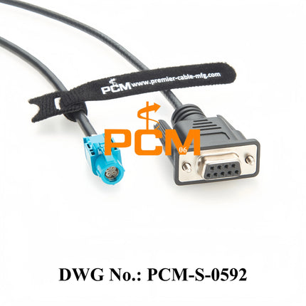 Original Rosenberger HSD 4 Pin Z Female D4K10A-1D5A5-Z to DB9 Female BroadR-Reach Ethernet Cable Assembly HSD to DB9 RS232 Cable