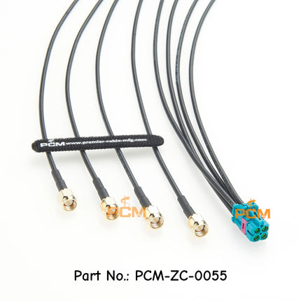 Original TE MATE-AX 4 In 1 Mini FAKRA to 4 SMA Male GPS Antenna Extension Cable 4 Core Mini FAKRA to SMA RF Coaxial Cable 50 Ohm
