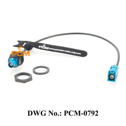 FAKRA Panel Mount Cable FAKRA Z Straight Bulkhead Front Panel Mount Plug to FAKRA Z Straight Jack RF Coaxial Extension Cable 50Ω