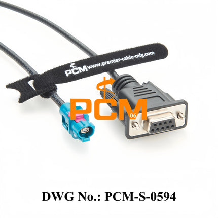 Original Rosenberger H-MTD E6K10A-1CAZ5-Z Female to D-Sub 9 Pin DB9 RS232 Female Connection Cable for Automotive Ethernet 0.62m