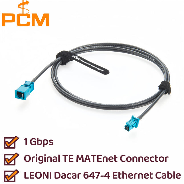 Original Tyco MATEnet Z Code Blue Male 2302461-9 to Female 2302510-9 Automotive Ethernet Extension Cable Assembly Dacar 647-4 2m