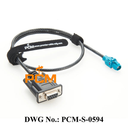 Original Rosenberger H-MTD E6K10A-1CAZ5-Z Female to D-Sub 9 Pin DB9 RS232 Female Connection Cable for Automotive Ethernet 0.62m