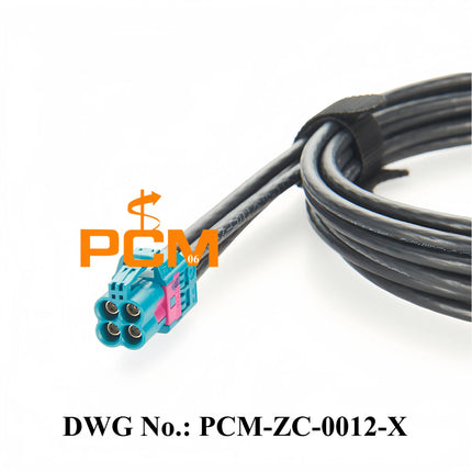 Original Rosenberger Water Blue Quad HFM Mini FAKRA AMK12D-1M4Z5-Z to FAKRA 59Z113-000-Z Automotive Coaxial Cable Assembly 50Ohm