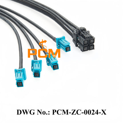 Original TE MATEnet 4-In-1 A Code Female 2394102-1 to Z Code Female 2302510-9 Shielded Gigabit Automotive Ethernet Cable Harness