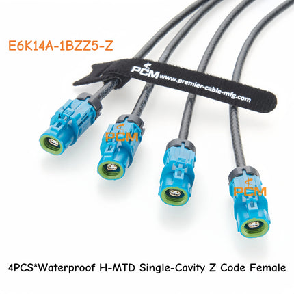 Rosenberger Waterproof H-MTD 4-In-1 Cable Four-Cavity Female E6K14D-1BZZ5-Z 10 Gigabit Automotive Ethernet Wire Harness Cable