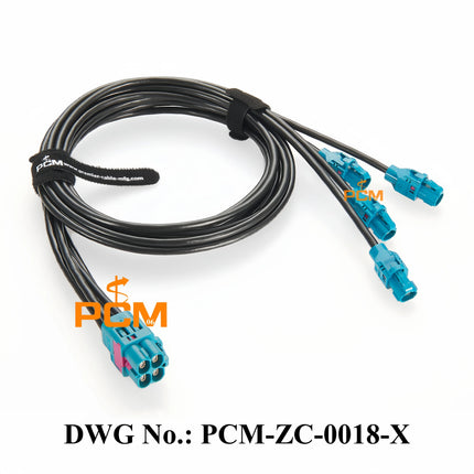 Original Rosenberger H-MTD Wire Harness Z Code Quad Port E6K10D-1CAZ5-Z to Single-Port E6K10A-1CAZ5-Z Automotive Ethernet Cable