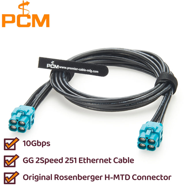4 in 1 H-MTD Automotive Ethernet Cable Assembly Original Rosenberger E6K10D-1CAZ5-Z H-MTD Gigabit Car Ethernet Shielded Harness