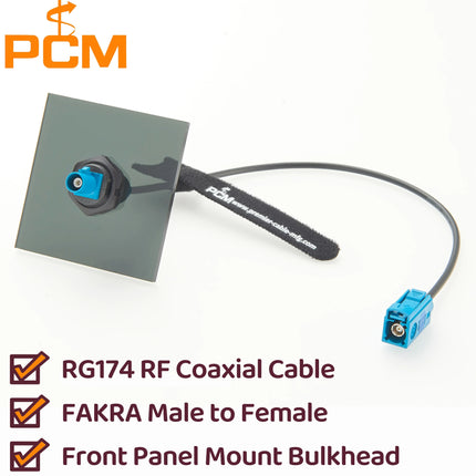 FAKRA Panel Mount Cable FAKRA Z Straight Bulkhead Front Panel Mount Plug to FAKRA Z Straight Jack RF Coaxial Extension Cable 50Ω
