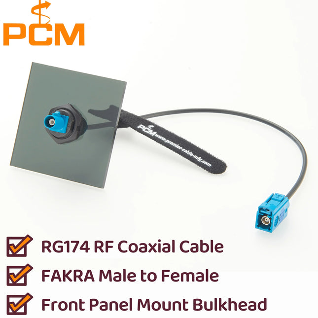 FAKRA Panel Mount Cable FAKRA Z Straight Bulkhead Front Panel Mount Plug to FAKRA Z Straight Jack RF Coaxial Extension Cable 50Ω