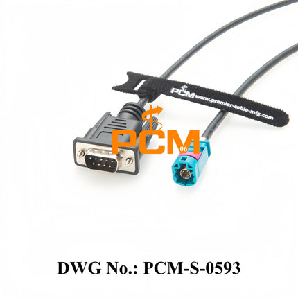 Original Rosenberger HSD 4P Z Male D4S10A-1D5A5-Z to DB9 RS232 Male Cable for Automotive Ethernet & CAN Bus Diagnostic Debugging