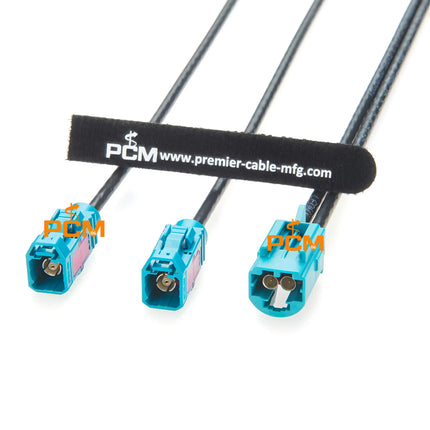 2 in 1 HFM Mini FAKRA Dual Male to 2 FAKRA Female RF Coaxial Extension Cable Original Rosenberger AMS11B-1M4Z5-Z to 59Z113-000-Z