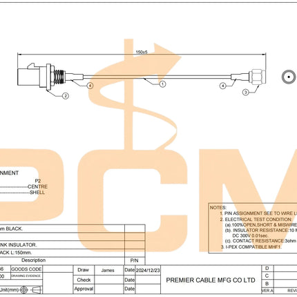 SMA to FAKRA Front Panel Mount Cable, FAKRA Code H Male to SMA Male RG174 RF Coaxial Cable for GPS Telematics and Navigation