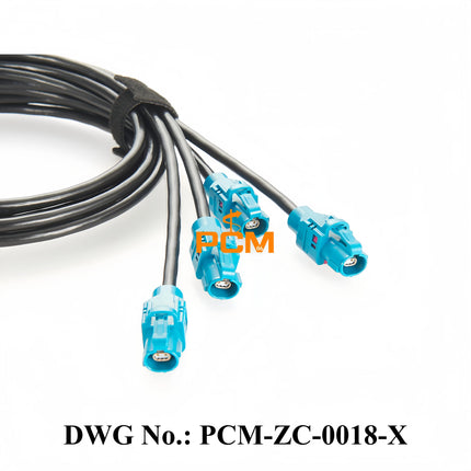 Original Rosenberger H-MTD Wire Harness Z Code Quad Port E6K10D-1CAZ5-Z to Single-Port E6K10A-1CAZ5-Z Automotive Ethernet Cable