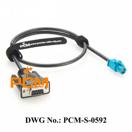 Original Rosenberger HSD 4 Pin Z Female D4K10A-1D5A5-Z to DB9 Female BroadR-Reach Ethernet Cable Assembly HSD to DB9 RS232 Cable