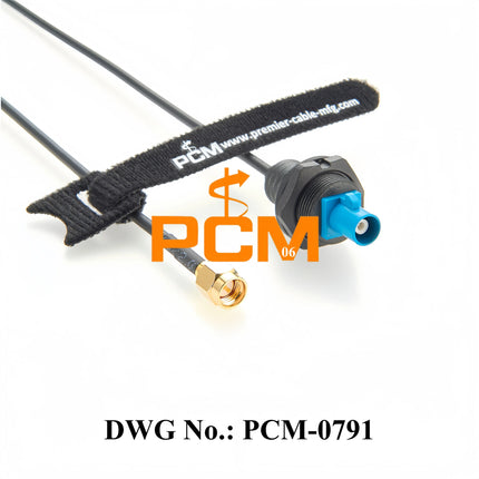 FAKRA to SMA Cable Water Blue FAKRA Z Code Male Plug Front Panel Mount Bulkhead to SMA Male Plug RG174 RF Coaxial Cable Assembly