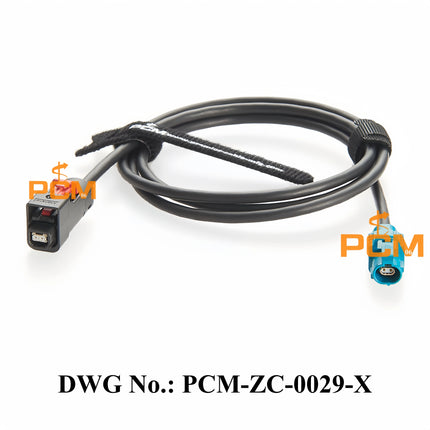 Original Amphenol NETBridge Female NTHCF011A10S to Rosenberger H-MTD Female E6K10A-1CAZ5-Z 10 Gbps Automotive Ethernet Cable 1M