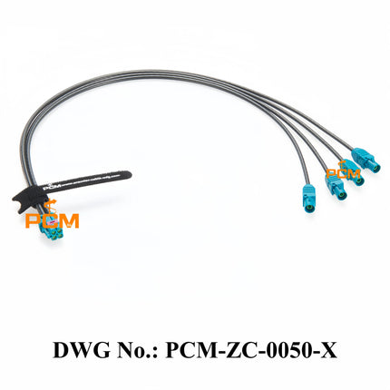 Original TE Mini FAKRA 4-In-1 Z Code Female 2298721-9 to 4*FAKRA Z Male 2-2326914-0 LEONI DACAR 302-4 RF Coaxial Cable Assembly