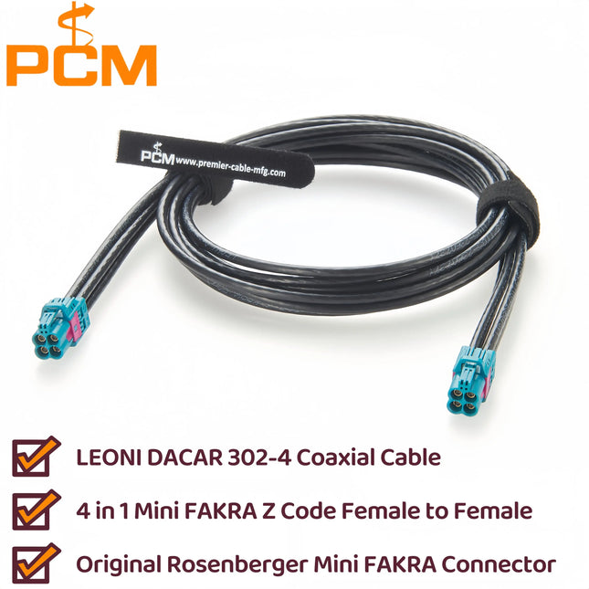 4 in 1 Mini FAKRA Cable Original Rosenberger AMK12D-1M4Z5-Z Quad HFM Mini FAKRA RF Coaxial Cable for Car Cameras GPS Navigation