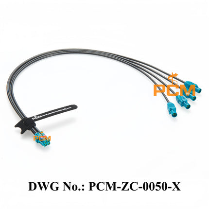 Original TE Mini FAKRA 4-In-1 Z Code Female 2298721-9 to 4*FAKRA Z Male 2-2326914-0 LEONI DACAR 302-4 RF Coaxial Cable Assembly