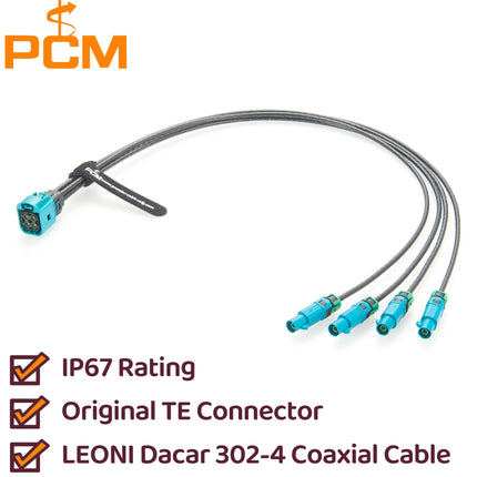 Original TE MATE-AX 2354439-9 to FAKRA 2-2307198-0 RF Coaxial Cable IP67 Mini FAKRA 4-In-1 Feamle to FAKRA Male Extension Cable