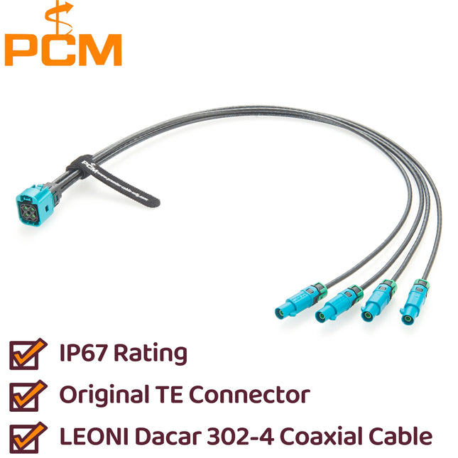 Original TE MATE-AX 2354439-9 to FAKRA 2-2307198-0 RF Coaxial Cable IP67 Mini FAKRA 4-In-1 Feamle to FAKRA Male Extension Cable