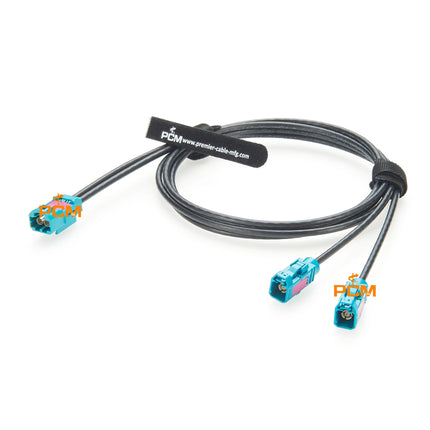 2 in 1 HFM Mini FAKRA Dual Male to 2 FAKRA Female RF Coaxial Extension Cable Original Rosenberger AMS11B-1M4Z5-Z to 59Z113-000-Z