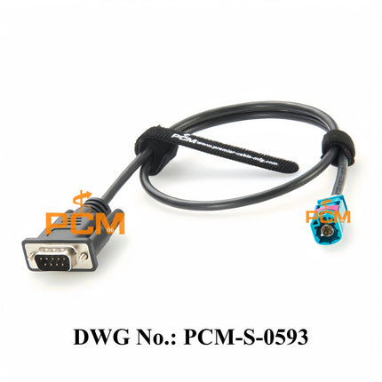 Original Rosenberger HSD 4P Z Male D4S10A-1D5A5-Z to DB9 RS232 Male Cable for Automotive Ethernet & CAN Bus Diagnostic Debugging
