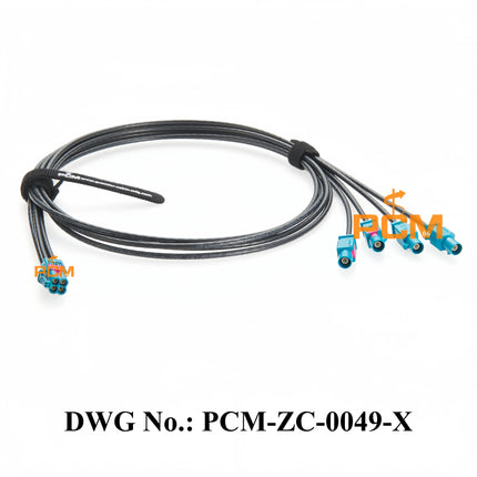 Original Rosenberger 4 Pin Mini FAKRA AMK12D-1M4Z5-Z to FAKRA 59Z114-000Z Coaxial Extension Cable GMSL2 FAKRA 1-to-4 F-M Cable