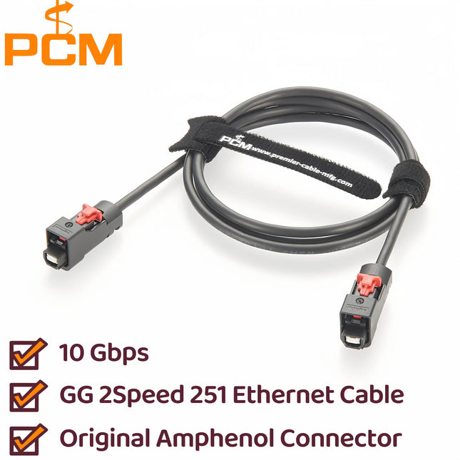 Original Amphenol NTHCF011A10S NETBridge A Code Female to Female Gigabit Automotive Ethernet Cable Assembly 50Ω-NTHLPP11A10010W
