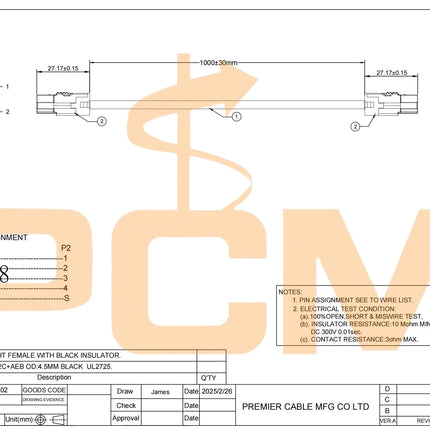 HSC to HSC Cable, HSC Automotive Wiring Harness, HSC 4P A Code Female to Female Cable for ADAS & In-Vehicle Infotainment Systems