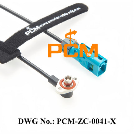 Original Rosenberger 59Z163-003-Z IP67 Waterproof FAKRA Z Female to SMB Female Right Angle 2-Hole Flange Mount RF Coaxial Cable
