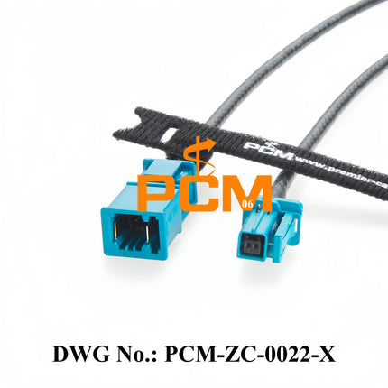 Original Tyco MATEnet Z Code Blue Male 2302461-9 to Female 2302510-9 Automotive Ethernet Extension Cable Assembly Dacar 647-4 2m