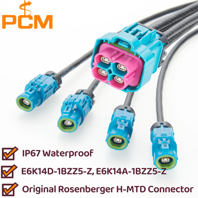 Rosenberger Waterproof H-MTD 4-In-1 Cable Four-Cavity Female E6K14D-1BZZ5-Z 10 Gigabit Automotive Ethernet Wire Harness Cable