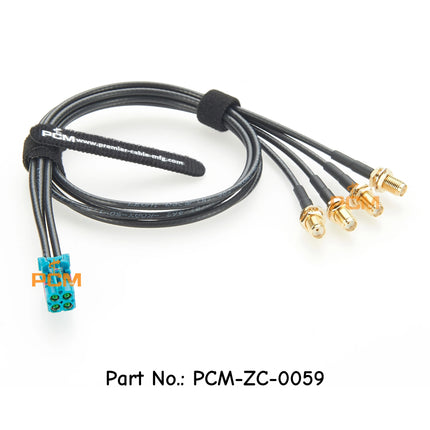 TE 4 In 1 Mini FAKRA Z Female to 4 x SMA Female Connector LEONI DACAR 462 Coaxial Cable 50 Ohm for SUV Car Stereo AM FM Radio