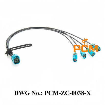 Original TE MATE-AX IP67 Waterproof Mini FAKRA 4-In-1 Z Jack 2354439-9 to Quad FAKRA Z Jack 2-2380551-0 Automotive Coaxial Cable