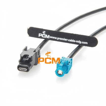 Automotive HSBridge USB Type-C A Code Male to HSD Z Code 4 Pin Female Extension Cable Compatible D4K10A-1D5A5-Z CAA00USBC001150