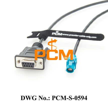 Original Rosenberger H-MTD E6K10A-1CAZ5-Z Female to D-Sub 9 Pin DB9 RS232 Female Connection Cable for Automotive Ethernet 0.62m