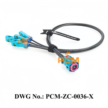Original Rosenberger Waterproof Quad HFM Mini FAKRA Female with CPA AMK14K-1M4Z5-Z to 4*FAKRA Female 59Z163-003-Z Coaxial Cable