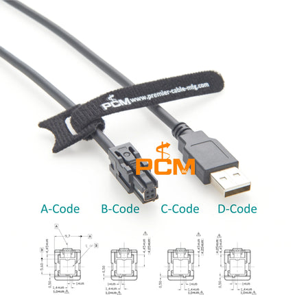 HSC to USB Extension Cable, HSC 4P Female to USB 2.0 A Male LVDS Video Transfer Cable, HSC Automotive High-Speed Connector Cable
